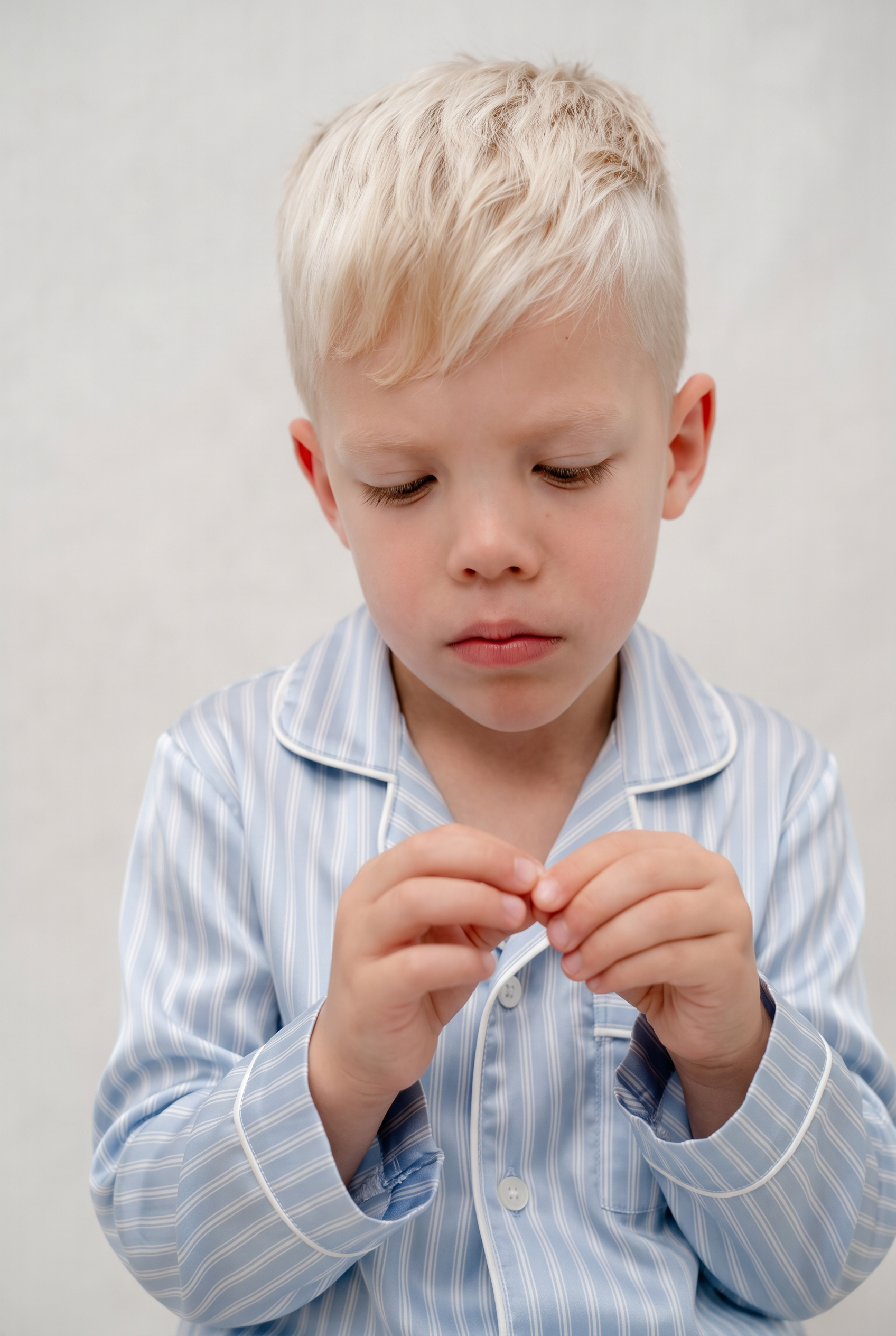 Silk striped pyjamas soft portrait